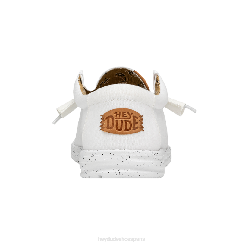 Hey Dude Hommes toile lavée wally Z628B302 chaussures blanc