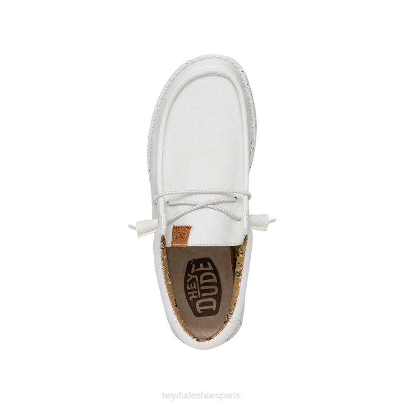 Hey Dude Hommes toile lavée wally Z628B302 chaussures blanc