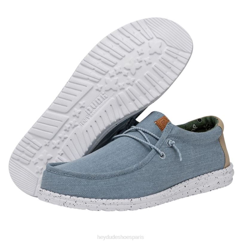 Hey Dude Hommes toile lavée wally Z628B303 chaussures bleu