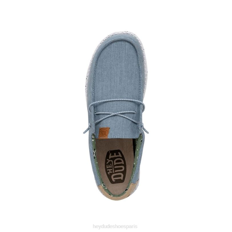 Hey Dude Hommes toile lavée wally Z628B303 chaussures bleu