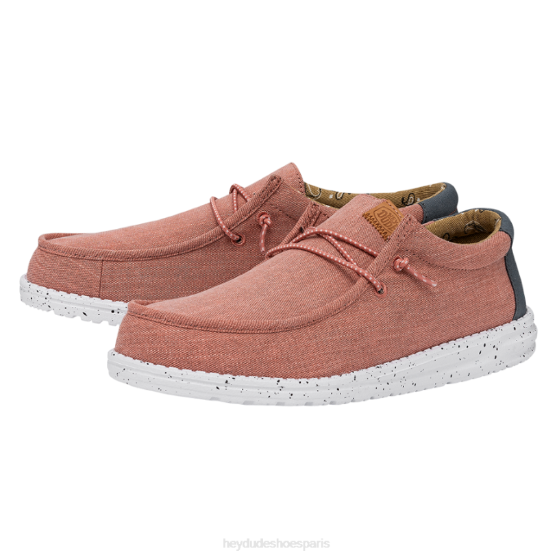 Hey Dude Hommes toile lavée wally Z628B304 chaussures rouge
