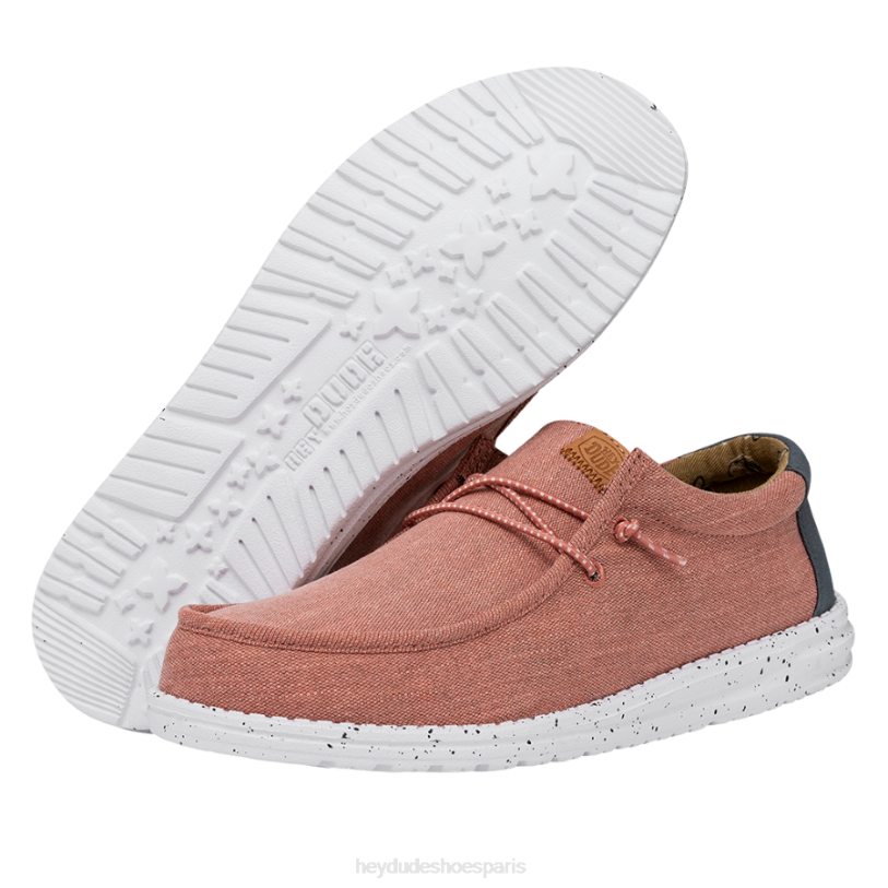 Hey Dude Hommes toile lavée wally Z628B304 chaussures rouge