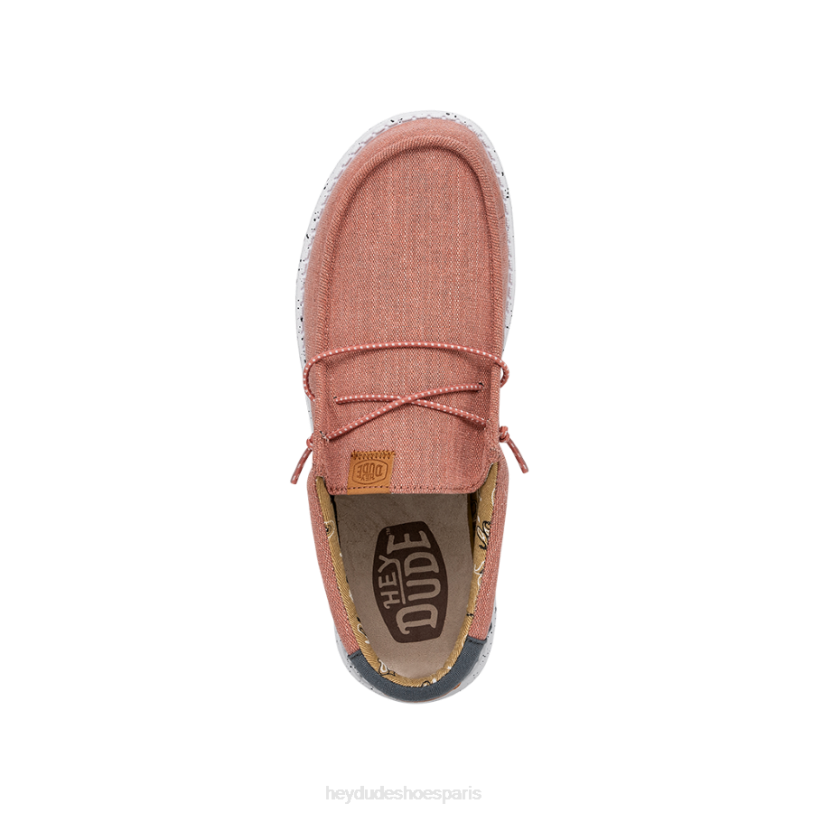 Hey Dude Hommes toile lavée wally Z628B304 chaussures rouge