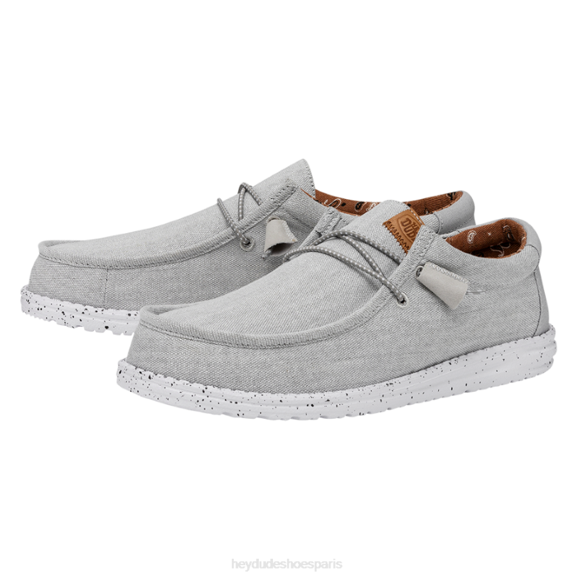 Hey Dude Hommes toile lavée wally Z628B363 chaussures gris clair