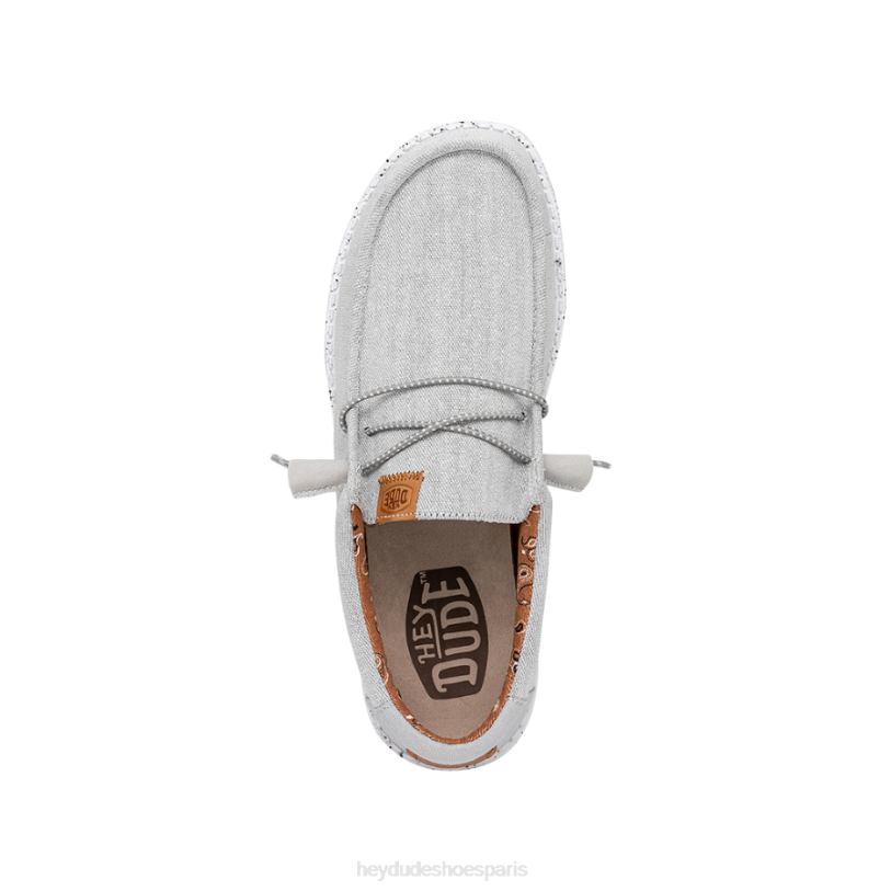 Hey Dude Hommes toile lavée wally Z628B363 chaussures gris clair