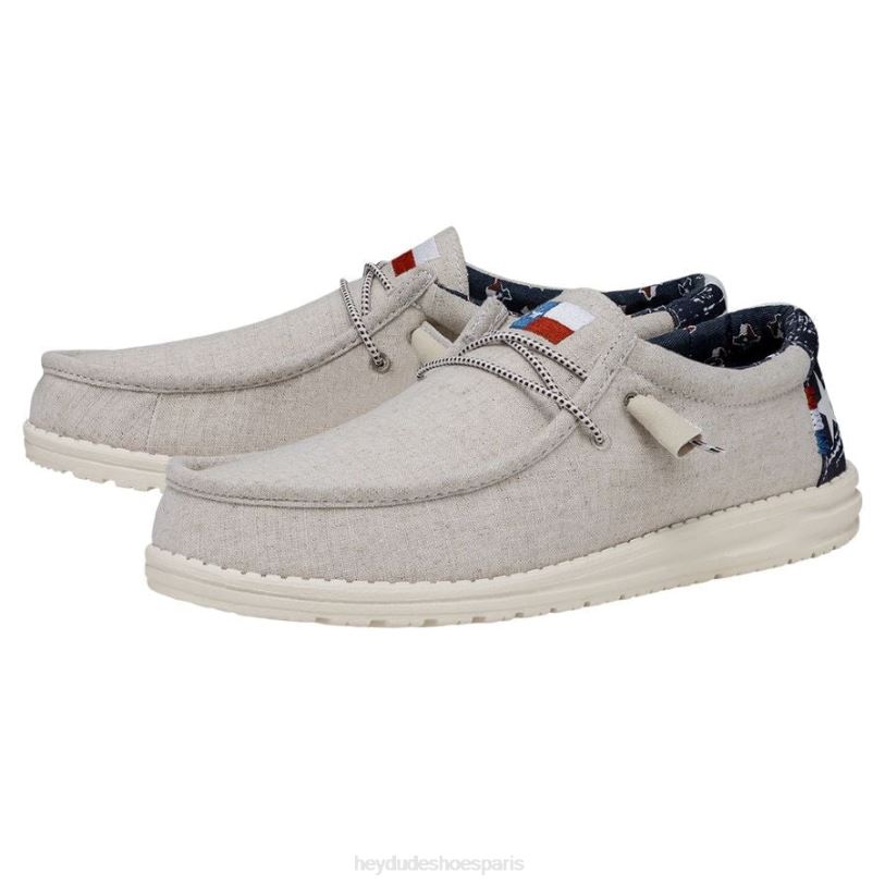 Hey Dude Hommes toile wally texas Z628B362 chaussures blanc cassé