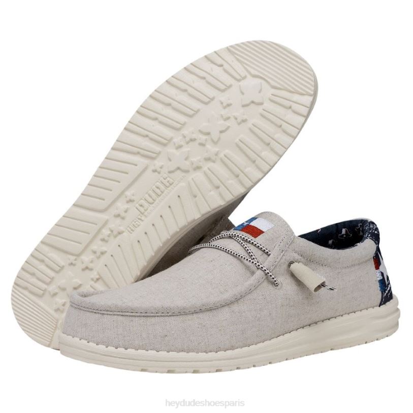 Hey Dude Hommes toile wally texas Z628B362 chaussures blanc cassé