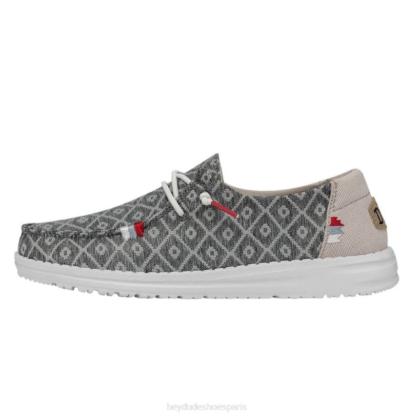 Hey Dude Hommes Wendy Bohème Z628B70 chaussures broderie gris foncé