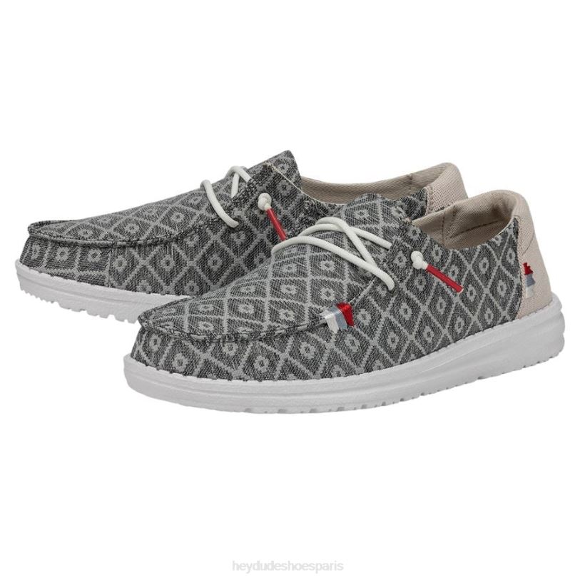 Hey Dude Hommes Wendy Bohème Z628B70 chaussures broderie gris foncé