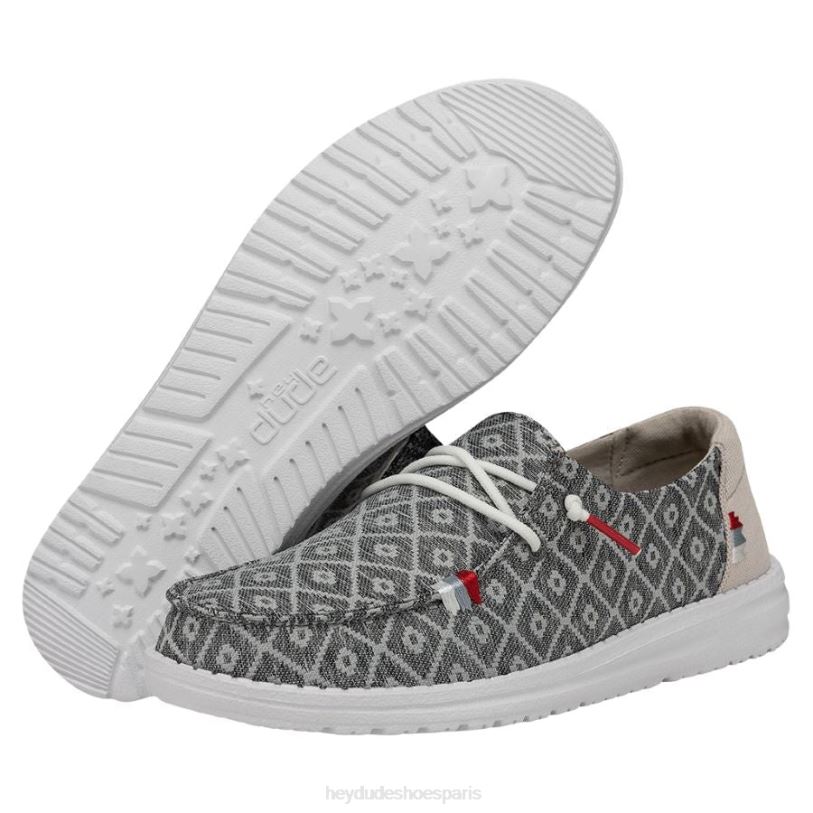 Hey Dude Hommes Wendy Bohème Z628B70 chaussures broderie gris foncé