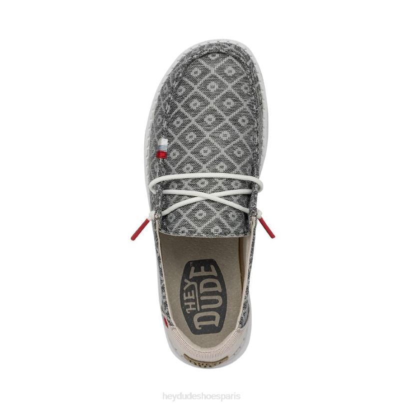 Hey Dude Hommes Wendy Bohème Z628B70 chaussures broderie gris foncé