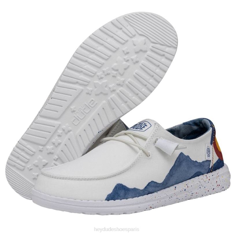 Hey Dude Hommes Wendy Colorado aquarelle Z628B197 chaussures blanc