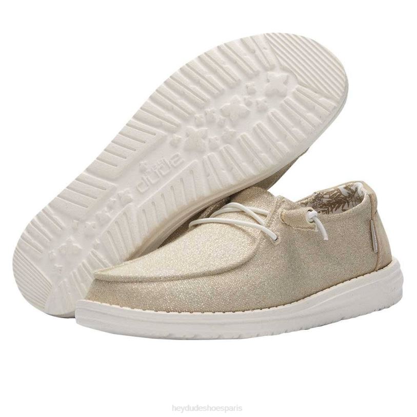 Hey Dude Hommes Wendy s'étire Z628B122 chaussures beige scintillant