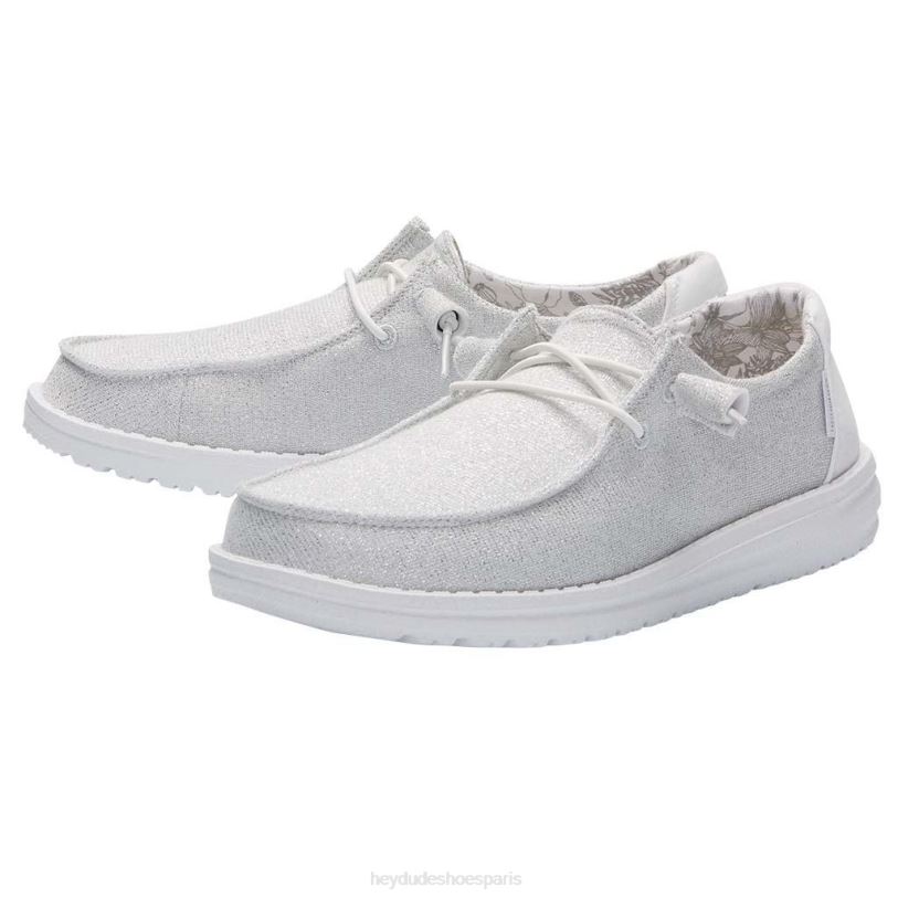Hey Dude Hommes Wendy s'étire Z628B124 chaussures blanc étincelant