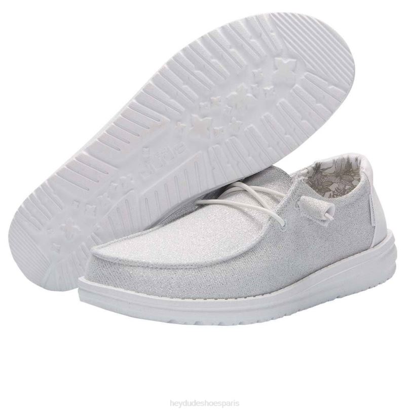 Hey Dude Hommes Wendy s'étire Z628B124 chaussures blanc étincelant