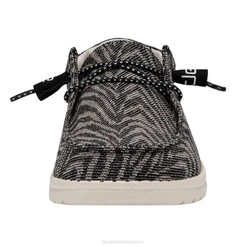 Hey Dude Hommes Wendy tissé Z628B211 chaussures zèbre à rayures noires