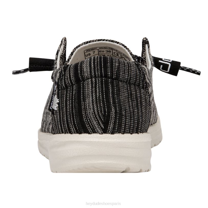 Hey Dude Hommes Wendy tissé Z628B211 chaussures zèbre à rayures noires