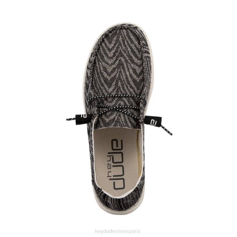 Hey Dude Hommes Wendy tissé Z628B211 chaussures zèbre à rayures noires