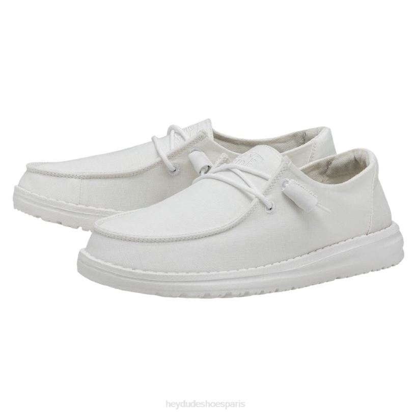 Hey Dude Hommes toile flammée Wendy Z628B23 chaussures blanc