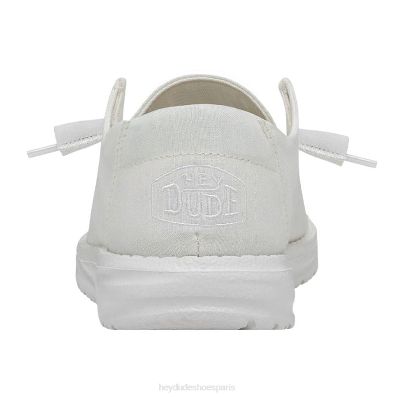 Hey Dude Hommes toile flammée Wendy Z628B23 chaussures blanc