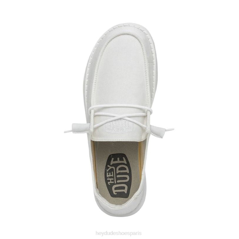 Hey Dude Hommes toile flammée Wendy Z628B23 chaussures blanc