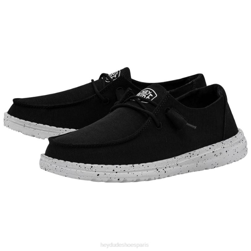Hey Dude Hommes toile flammée Wendy Z628B24 chaussures noir