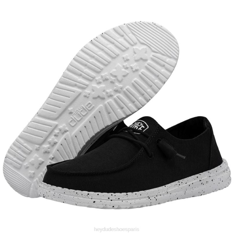 Hey Dude Hommes toile flammée Wendy Z628B24 chaussures noir