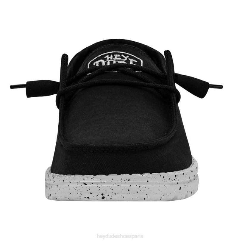 Hey Dude Hommes toile flammée Wendy Z628B24 chaussures noir
