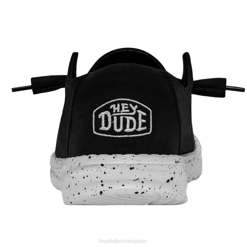 Hey Dude Hommes toile flammée Wendy Z628B24 chaussures noir
