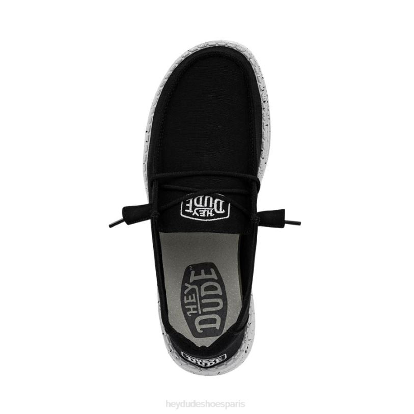 Hey Dude Hommes toile flammée Wendy Z628B24 chaussures noir