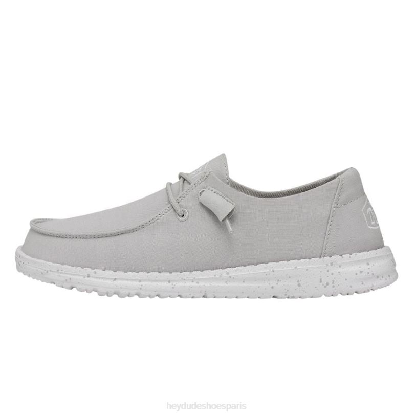Hey Dude Hommes toile flammée Wendy Z628B25 chaussures gris clair