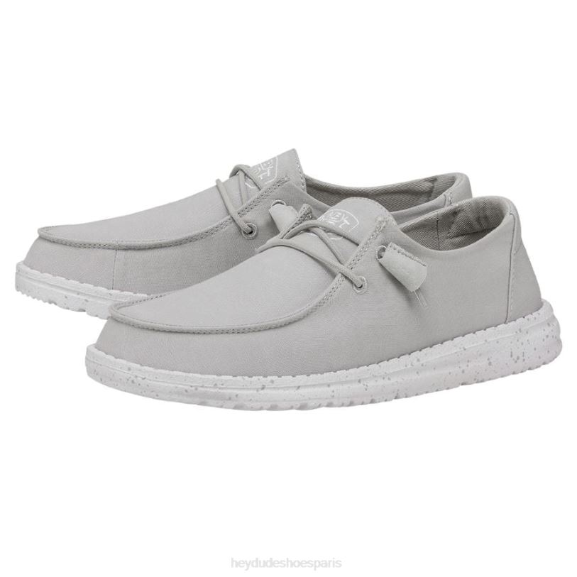 Hey Dude Hommes toile flammée Wendy Z628B25 chaussures gris clair