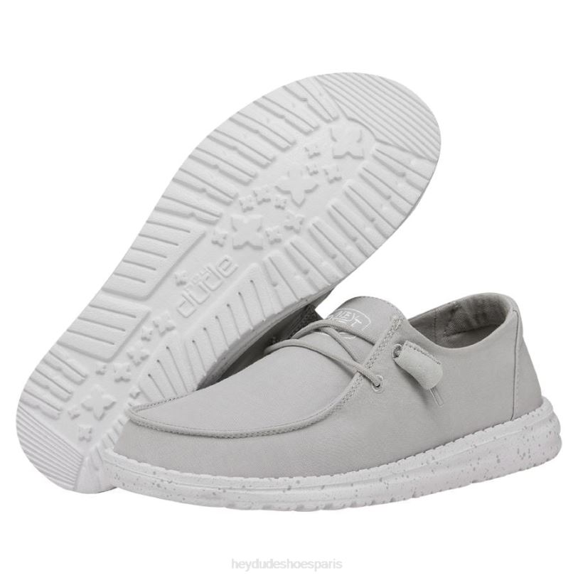 Hey Dude Hommes toile flammée Wendy Z628B25 chaussures gris clair