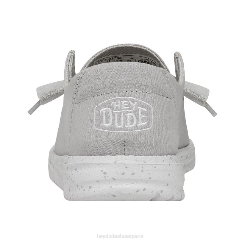 Hey Dude Hommes toile flammée Wendy Z628B25 chaussures gris clair