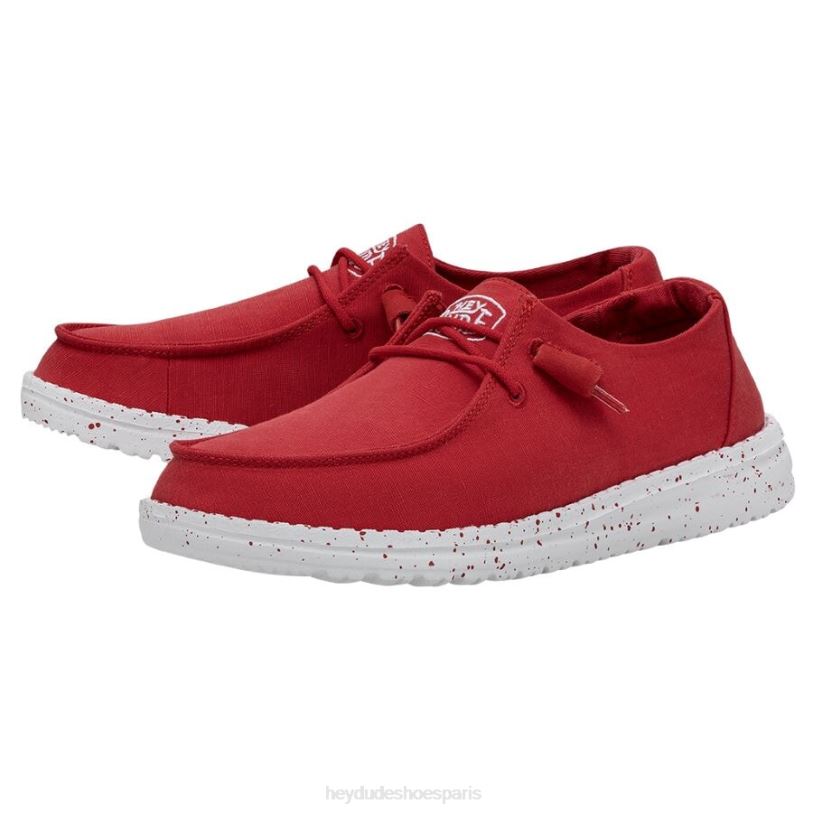 Hey Dude Hommes toile flammée Wendy Z628B26 chaussures rouge