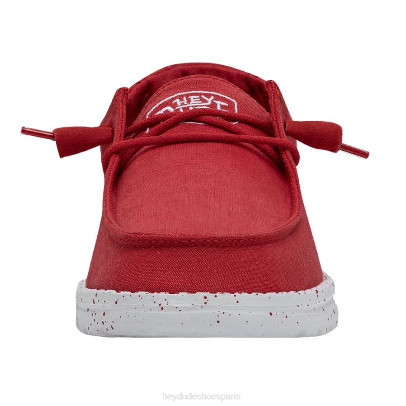 Hey Dude Hommes toile flammée Wendy Z628B26 chaussures rouge