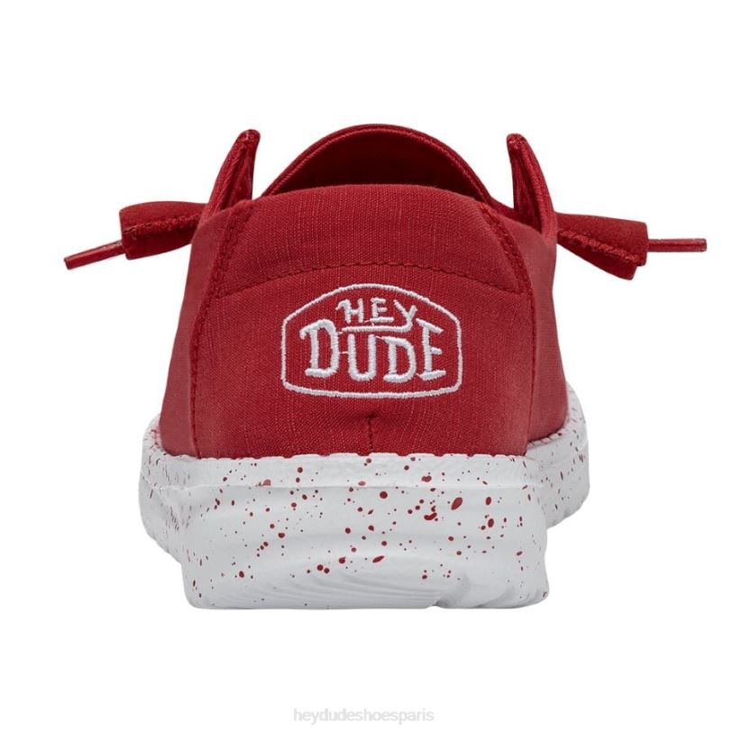 Hey Dude Hommes toile flammée Wendy Z628B26 chaussures rouge