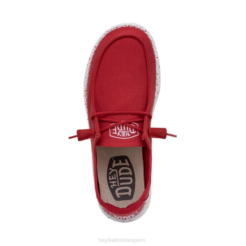 Hey Dude Hommes toile flammée Wendy Z628B26 chaussures rouge