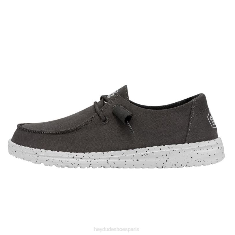 Hey Dude Hommes toile flammée Wendy Z628B27 chaussures gris foncé