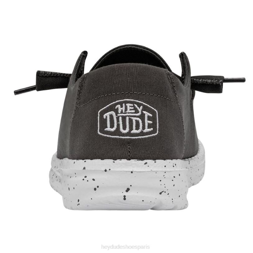 Hey Dude Hommes toile flammée Wendy Z628B27 chaussures gris foncé