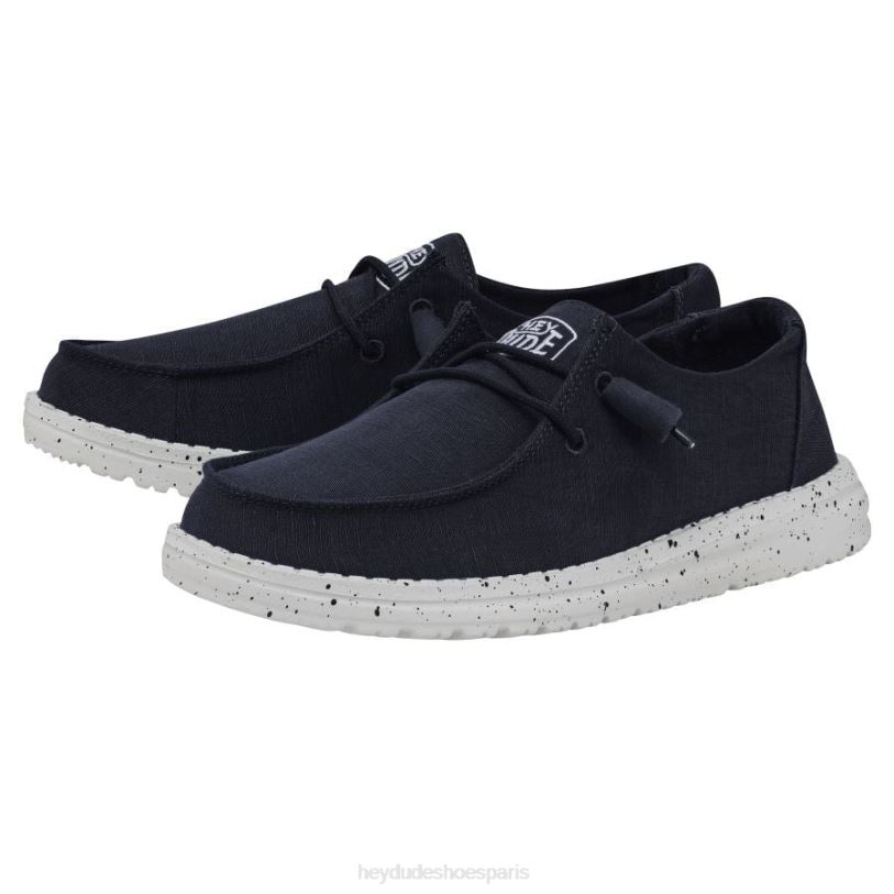 Hey Dude Hommes toile flammée Wendy Z628B31 chaussures marine