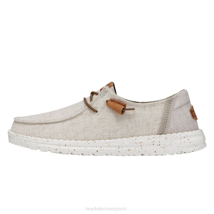 Hey Dude Hommes toile lavée wendy Z628B1 chaussures crème