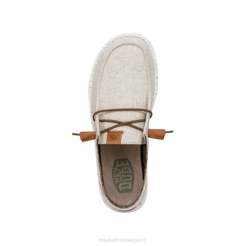 Hey Dude Hommes toile lavée wendy Z628B1 chaussures crème