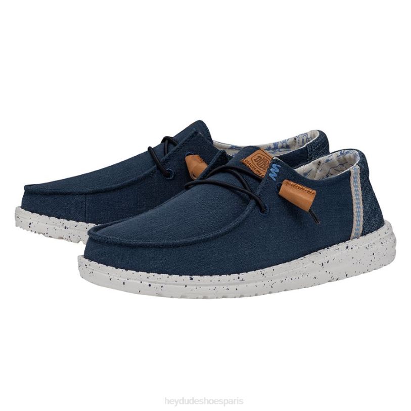Hey Dude Hommes toile lavée wendy Z628B3 chaussures marine