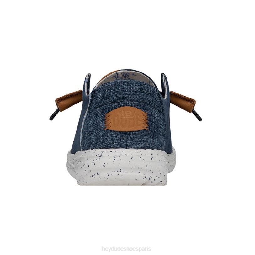 Hey Dude Hommes toile lavée wendy Z628B3 chaussures marine