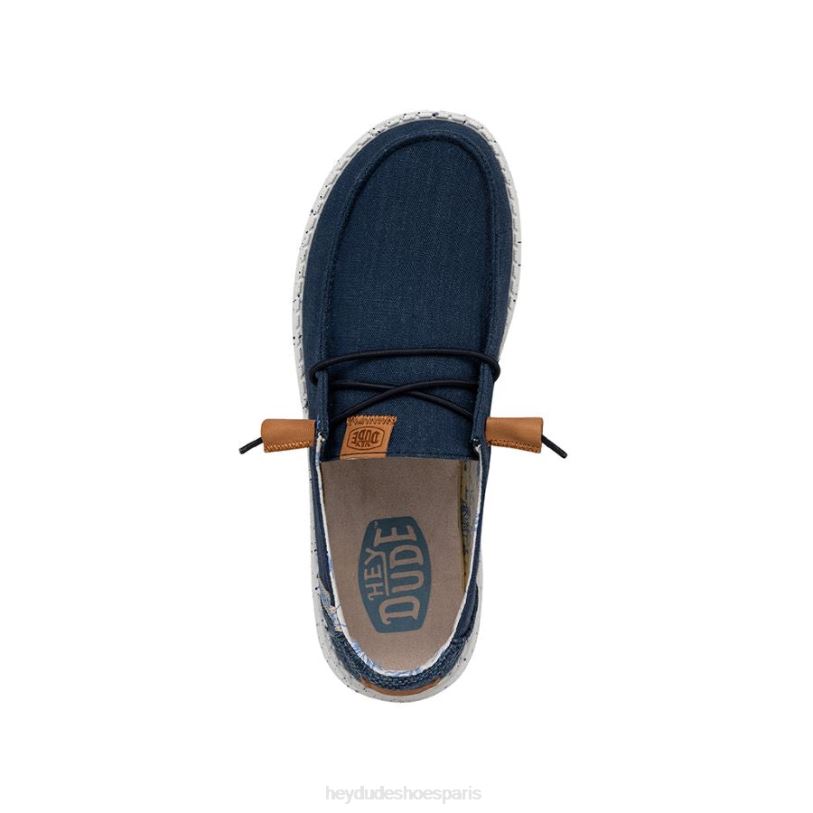 Hey Dude Hommes toile lavée wendy Z628B3 chaussures marine