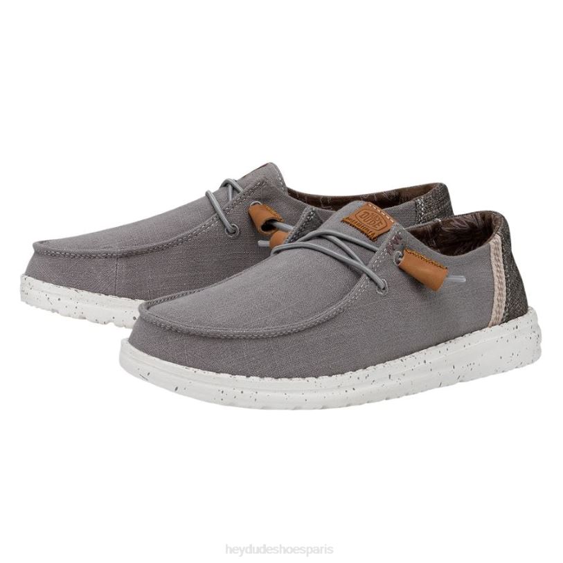 Hey Dude Hommes toile lavée wendy Z628B4 chaussures gris