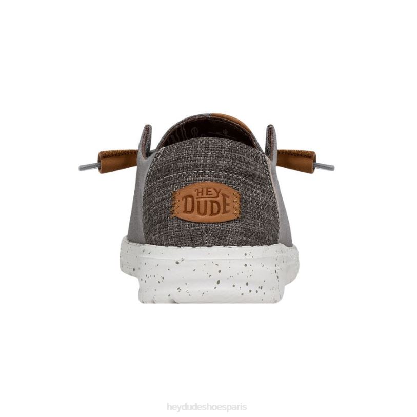 Hey Dude Hommes toile lavée wendy Z628B4 chaussures gris