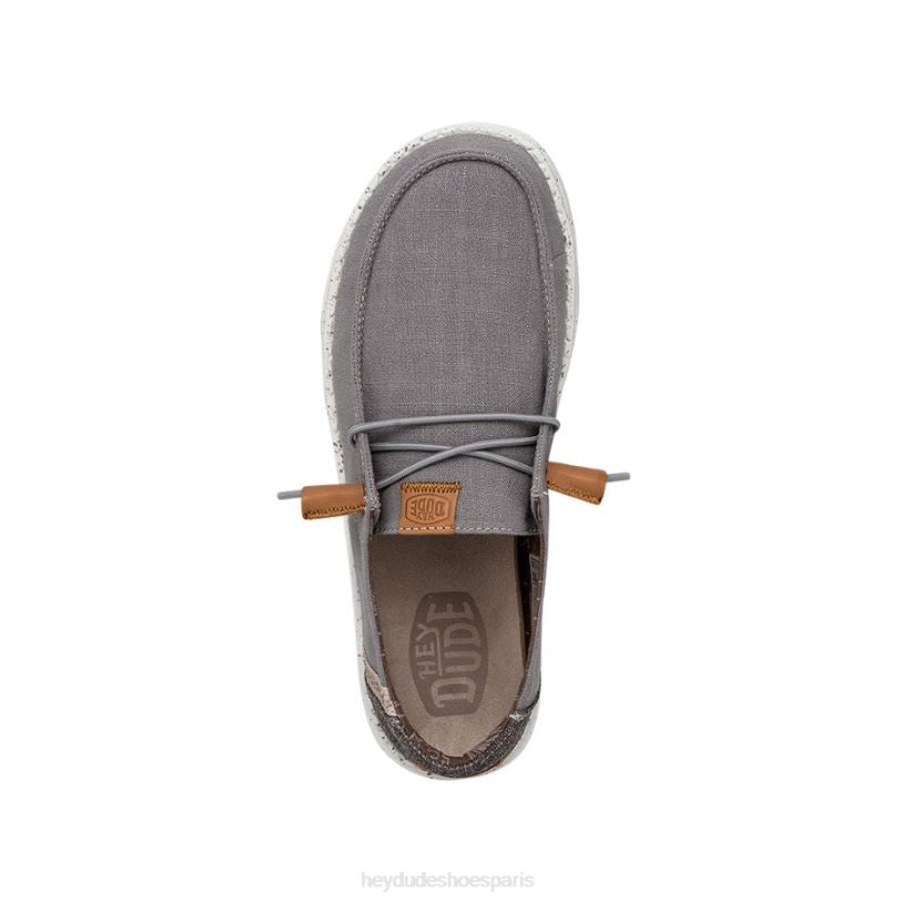 Hey Dude Hommes toile lavée wendy Z628B4 chaussures gris