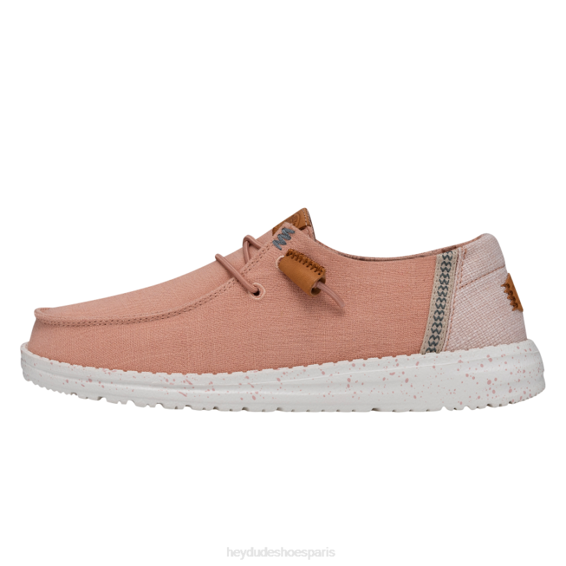Hey Dude Hommes toile lavée wendy Z628B5 chaussures poussière de rose